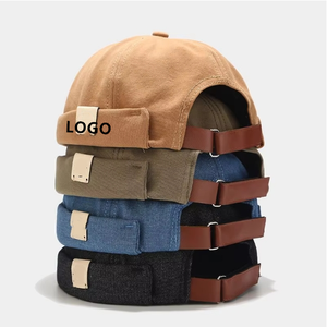 Gorra de marinero informal estilo Docker retro de algodón sin visera, ajustable con borde enrollado, para hombre - Product Image 2