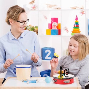 Percussioni nuovo design strumenti a percussione tamburello tamburello palmare tamburello giocattoli noise maker mano tamburo per bambini - Product Image 3