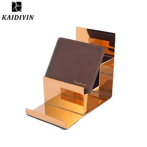 Hot-bán thép không gỉ nhiều lớp hiển thị đứng cho túi xách và ví đánh bóng kết thúc vàng cho cửa hàng Quầy - Product Image 3