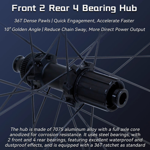 ชุดจานเบรกจักรยานเสือหมอบแบบ700C ชุดล้อคาร์บอนไฟเบอร์ความลึก4550 6560กว้าง28มม. แบบไม่มีท่อ - Product Image 3