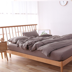 Juego de Ropa de Cama de Jersey 100% Algodón al por Mayor, Funda de Edredón, Funda de Almohada, Juego de Sábanas a Rayas - Product Image 3