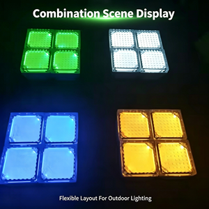 Lampe solaire LED carrée encastrée pour allée, fonctionnant en continu jusqu'à 72 heures pour l'éclairage paysager et les pavés - Product Image 6