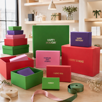 Solution d'emballage tout-en-un pour boutique de cadeaux : Coffret rigide personnalisé avec dorure à chaud, idéal pour les fêtes et les anniversaires, portable, en matériaux recyclés