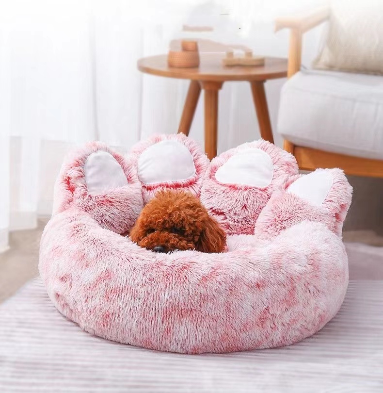 Winter Warm Round Shape Pet Sleeping Bed Warm Dog House Cozy Nest