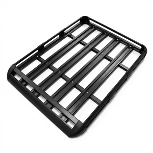 Panier de toit de <span class=keywords><strong>voiture</strong></span> en <span class=keywords><strong>aluminium</strong></span> aérodynamique, <span class=keywords><strong>porte</strong></span>-bagages universel, plateforme de transport de bagages pour SUV 4x4, voyage tout-terrain - Product Image 2