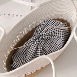 Sac à bandoulière pour femme, grande capacité, nouveau pour l'été, sac en paille ajouré, sac de plage pour les vacances à la mer, doublure en nylon - Product Image 6