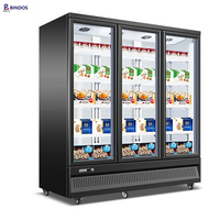 Congélateur Commercial 3 Portes avec Ventilation, Éclairage LED pour Supermarchés - Désembuage Automatique pour Stockage de Fruits de Mer, Viandes et Crèmes Glacées