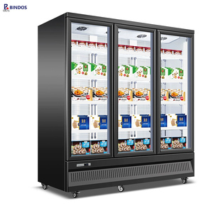 Thương mại 3 cửa kính hiển thị tủ đông siêu thị làm mát không khí tự động defogging Tủ đông tủ lạnh cho hải sản thịt Kem - Product Image 3