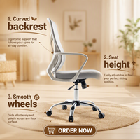 Chaise de bureau exécutive ergonomique moderne et abordable avec dossier inclinable, hauteur réglable et entièrement en tissu maillé pour le bureau à domicile