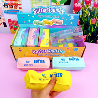 Blocs de construction en pâte à modeler souple de 14 cm en forme de bâton de beurre, jouet anti-stress créatif et couineur, fait main, malléable, unisexe, en boîte