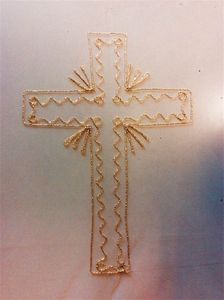 Аксессуары для гробов белая Тюлевая сетка для гробов с вышитым крестом похоронная шкатулка, покрывающая кожух для погребальных принадлежностей - Product Image 2