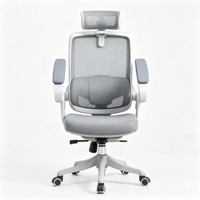 Chaise de bureau ergonomique en maille avec appui-tête et accoudoirs réglables pour mobilier de bureau commercial
