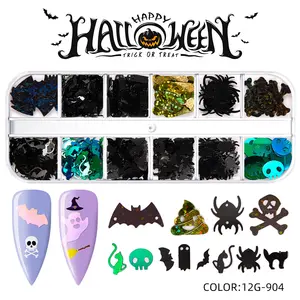 2022 nuovo design decorazione per unghie Halloween nail sticker decalcomanie paillettes Halloween nail Arts
