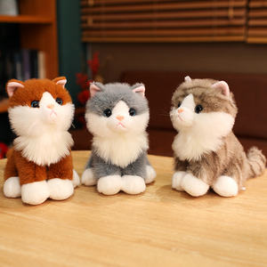 Nueva llegada de peluche simulación sentado gato relleno Animal decoración del hogar niños cumpleaños regalo suave realista gato muñeca juguete - Product Image 3