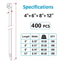 100 attaches-câbles autobloquantes en nylon 66 noir résistant aux UV, 3,6 x 200 mm, attaches-câbles en plastique pour le regroupement des câbles