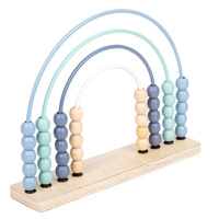 Jouet d'abacus en bois Montessori pour enfants, abacus en bois pastel arc-en-ciel pour tout-petits