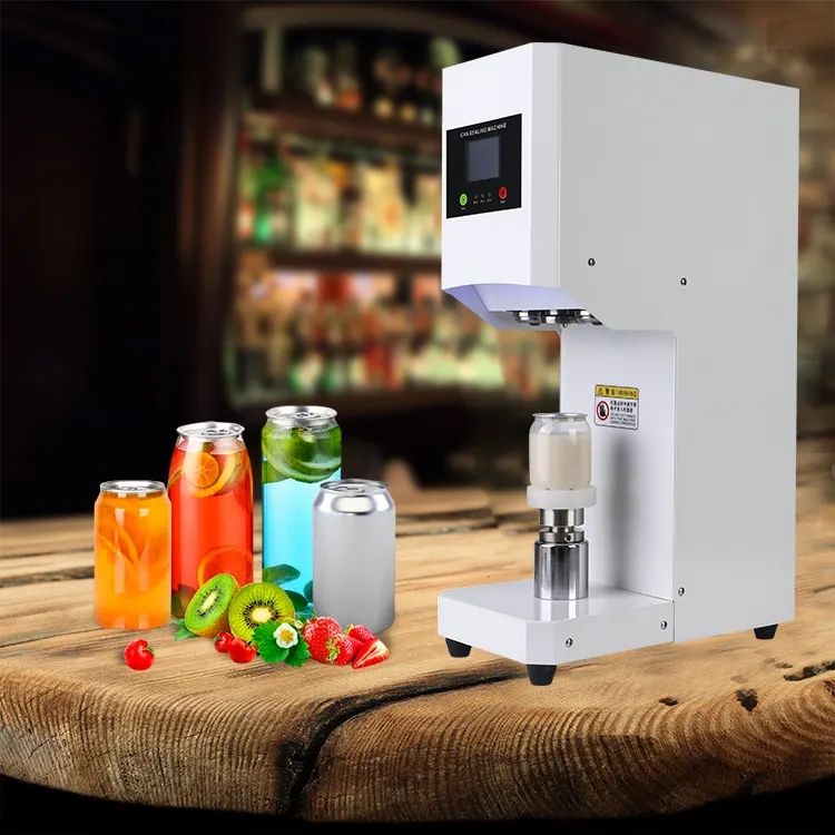 Newest Soda Can Sealing Machine Automatic Tin Can Jar Sealing Machine Can Sealer with Cup Holder For Bubble Tea Drink