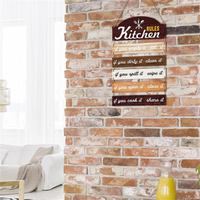 Panneau de cuisine en bois rustique cadre en bois, 1 pièce, règle de cuisine, décoration murale de cuisine