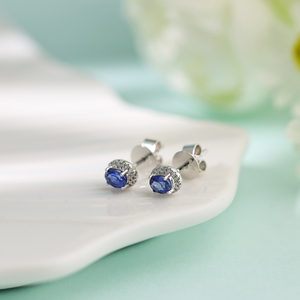 Pendientes de Zafiro Ovalados Hechos a Mano de Lujo, Oro Sólido de 18K, Regalo para Mujer, Boda, Compromiso, Fiesta - Product Image 3