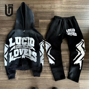 OEM personalizado al por mayor de alta calidad de peso pesado Streetwear 100% algodón 500 Gsm French Terry <span class=keywords><strong>Essentials</strong></span> ácido lavado chándal - Product Image 5