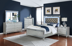 Karmen Adjustable <b>Convertible</b> Modern Metallic Upholstered Tufted King Panel <b>Bed</b> - Product Image 5