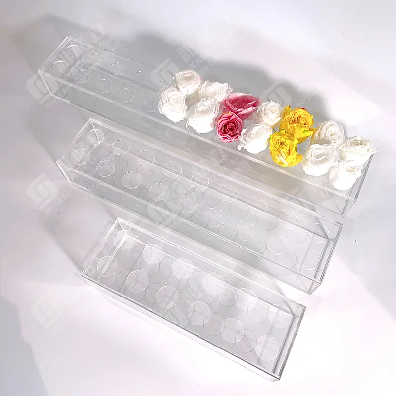 2024 Mothers Day Gifts Clear Acrylic rose flower box with Light for Display only