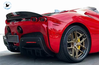 Spoiler Belakang Serat Karbon Kering SKY OEM untuk Bumper Duck Wing SF90 Kondisi Baru Hitam Pemasangan Sekrup Universal Garansi 1 Tahun