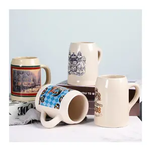 promotion beer stein 600ml ceramic blank sublimation large cups popular customized logo