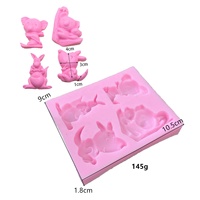 Moules à gâteau en silicone DIY, forme rectangulaire 3D, 4 motifs différents, animaux exclusifs d'Australie : kangourou, koala, wombat