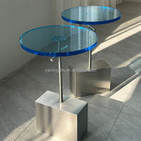 Muebles de diseño de interiores de alta calidad, mesa redonda de acrílico grueso, mesa de centro de acrílico transparente de estilo moderno