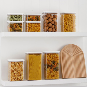 Food Storage <b>Containers</b> Multi Size Airtight Rectangle Clip On Lid For Pasta Grains Cereals Kitchen Organization - Product Image 3