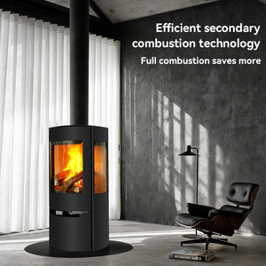 <span class=keywords><strong>Estufa</strong></span> de <span class=keywords><strong>Leña</strong></span> Clásica de Diseño Europeo con Vista Trilateral y Vidrio Resistente a Altas Temperaturas, Tipo Redondo Clásico - Product Image 3