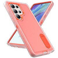 Étui de protection robuste 3-en-1 en PC et TPU anti-traces de doigts, antichoc avec béquille pour Samsung Galaxy S26 S25 S24 Ultra