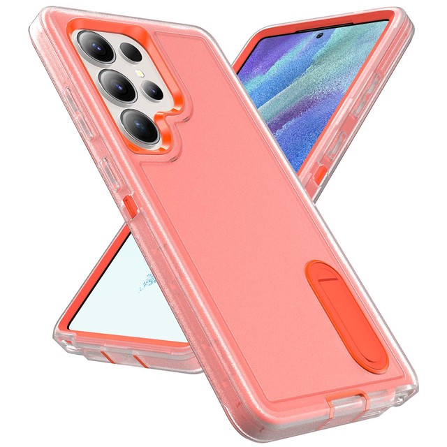 Heavy Duty PC TPU 3 in 1 Protection Anti-Fingerprint Shockproof Kickstand Cell Phone Case for Samsung Galaxy S26 S25 S24 Ultra