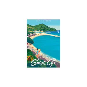 منتج جديد كلاسيكي معدني طباعة لوحة كلاسيكية كاليفورنيا سانتا مونيكا شاطئ القصدير علامات ديكور جدار منخفضة موك علامات القصدير - Product Image 3