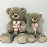 Jouet en peluche ours mignon avec rembourrage en coton PP personnalisé pour la Saint-Valentin, vente en gros, jouet en peluche brodé