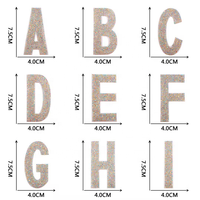 Patchs thermocollants en strass pour vêtements, chapeaux, sacs, chaussures – Lettres A-Z en cristal scintillant, 7,5*4cm