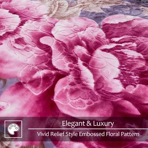 Warm Luxury Heavy Raschel Mink Korean Style All-Season Double Layer Thick <b>Big</b> Bed <b>Blanket</b> Knitted Floral Pattern Home - Product Image 5