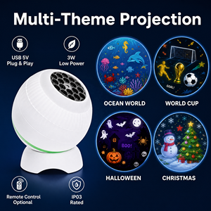 Proyector LED Dinámico <span class=keywords><strong>de</strong></span> Olas Oceánicas Giratorias, Recargable por USB, Brillo Ajustable, Lámpara Nocturna Infantil <span class=keywords><strong>de</strong></span> ABS para Dormitorio, Cine en Casa - Product Image 4