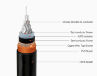 Cable de Alimentación Armado con Alambre de Acero Al/XLPE/PVC/SWA, 3C 4C 25-400mm 0.6/1kV, Cable Subterráneo de PVC