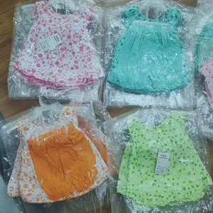 Ropa de algodón puro para bebé, traje ligero y transpirable, conjunto de 2 piezas, conjuntos de ropa para niño pequeño, overstock de marca