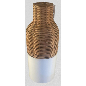 Décoration d'intérieur, vase à fleurs en fer et en rotin, forme ronde, table, salon, décoration intérieure, art déco, fer et rotin, léger - Product Image 1