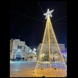 Giant outdoor waterproof Christmas metal cone tree motif <b>light</b> with <b>star</b> <b>led</b> <b>lights</b> - Product Image 4