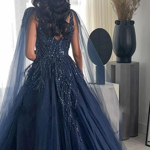 LY-PD0286 Ballkleider für Mädchen Spitzen-Stickerei Abendkleid für Partys A-Linien-Kleid Trompetenärmel Formelles Kleid - Product Image 5