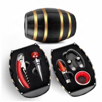 B06W Ensemble 5 Pièces pour Amateurs de Vin : Bouchon Verseur Anti-Goutte en Métal et Tire-Bouchon