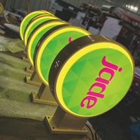 Enseigne lumineuse ovale en aluminium personnalisée avec logo LED en acrylique, éclairée, publicitaire, suspendue, double face, étanche pour vitrine de magasin