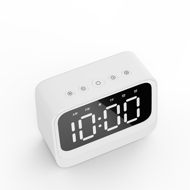 Portable Mini  BT5.3 Speaker BT529 Home & Children Study Use Dual Alarm Clock with Built-in Microphone and LED Lighting