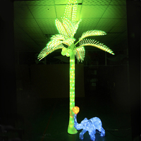 IP65 Outdoor Wasserdichte Beleuchtete Feiertagsdekoration Kunststoff Künstliche LED-Kokospalmen-Lichter Palme Mit