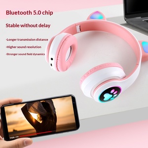 Auriculares para juegos con orejas de gato luminosas Cool <span class=keywords><strong>Puda</strong></span> STN28, superventas transfronterizos, batería de ultra larga duración, impermeables 5.0 - Product Image 2