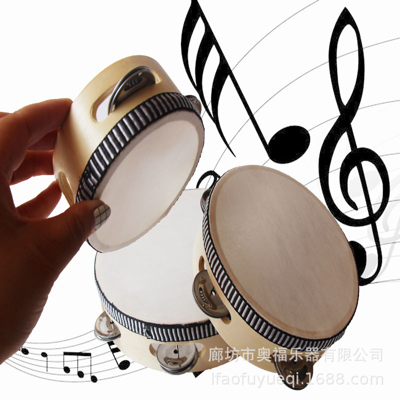 Tambourin naturel de 4 pouces 10 cm